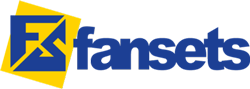 Fansets logo in blue and yellow