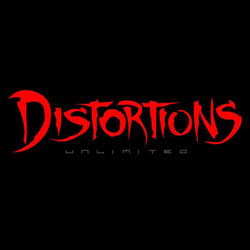 Distortions Unlimited in red and grey text